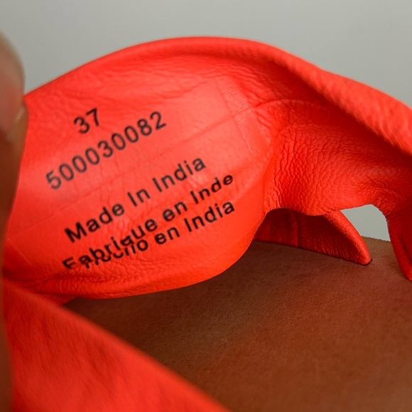 Free People Orange Neón Women's Slide Sandals Size 37 Summer Comfortable Beach - Picture 7 of 9